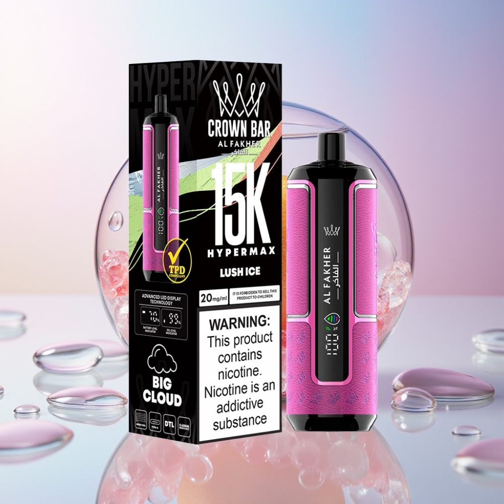 Al Fakher Crown Bar 15K Hypermax 22ml 600mAh Australia Wholesale Disposable Vape Kit Luch Ice
