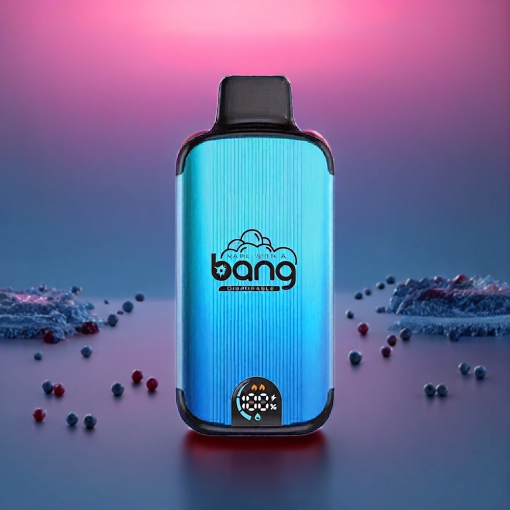 Australia Wholesale Bang 20000 Puffs Disposable Vape – 13400mAh Battery, Type-C Charging, Dual Mesh Coil, Smart Screen (Blueberry Ice, 0%-5% Nicotine)