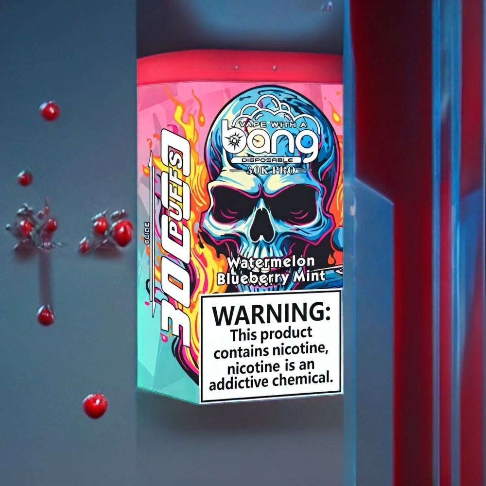 Australia Wholesale Bang 30K Pro 30000 Puffs Disposable Vape – 36mL Dual-Flavor System (Watermelon & Blueberry Mint)
