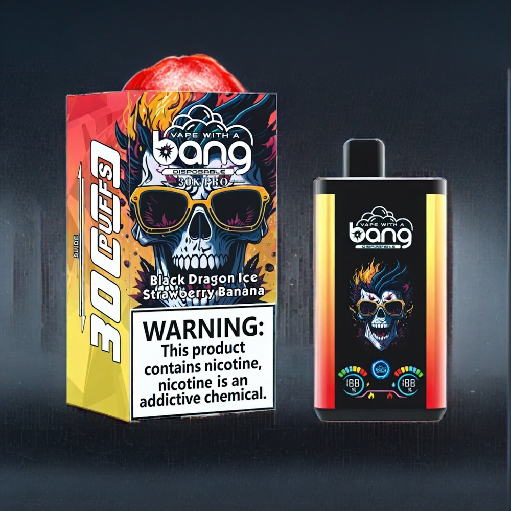 Australia Wholesale Bang 30K Pro 30000 Puffs Disposable Vape – Black Dragon Ice & Strawberry Banana (36mL, 550mAh, 0%-5% Nicotine)