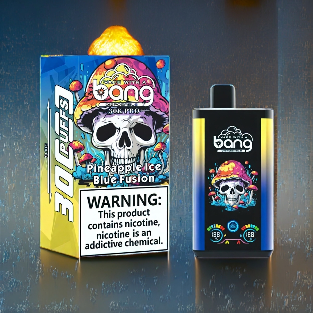 Australia Wholesale Bang 30K Pro 30000 Puffs Disposable Vape – Dual-Flavor System, 36mL E-Liquid, 550mAh Battery (Pineapple Ice & Blue Fusion)