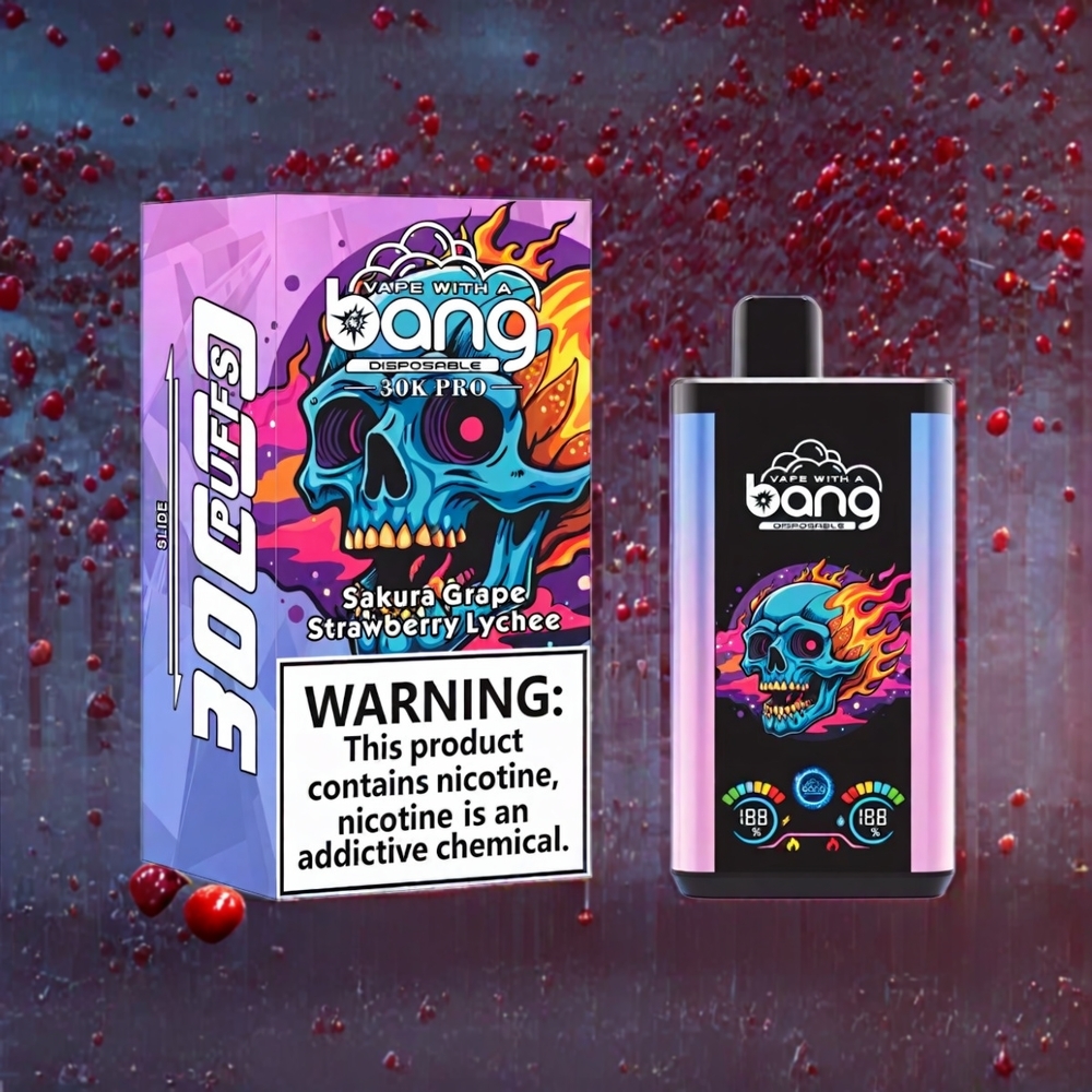 Bang 30K Pro 30000 Puffs Australia Wholesale – Dual-Flavor System, 36ml E-Liquid, 550mAh (Sakura Grape & Strawberry Lychee)