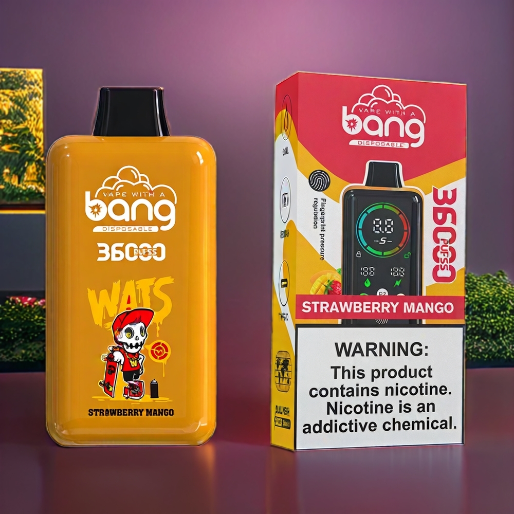 Bang 36000 Power Disposable Vape – 36ml 850mAh 36000 Puffs (0%-5% Nicotine) | Australia Wholesale | Strawberry Mango