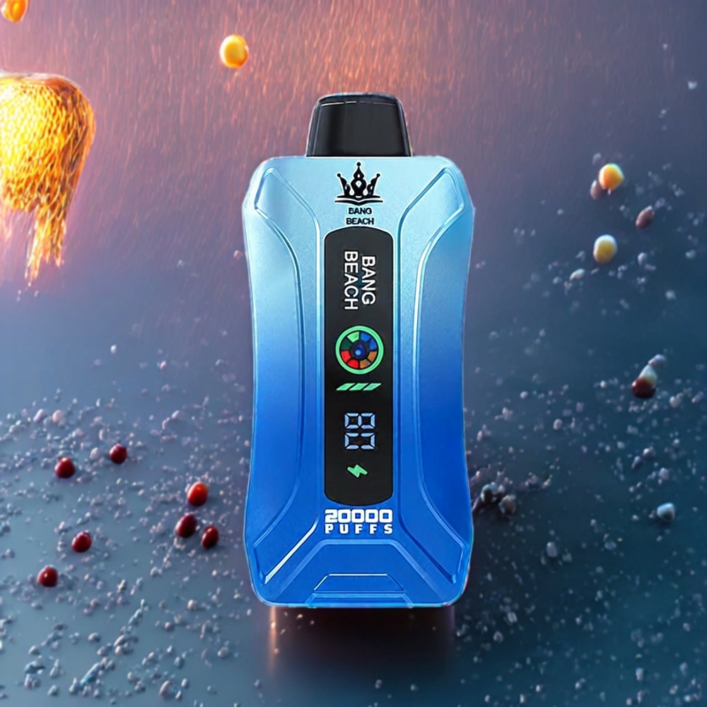 Bang Beach 20000 Puffs Disposable Vape – 35ml E-Liquid, 650mAh Battery, 0%-5% Nicotine (Blue Razz Ice) | Stylish & Smart Screen | Australia Wholesale
