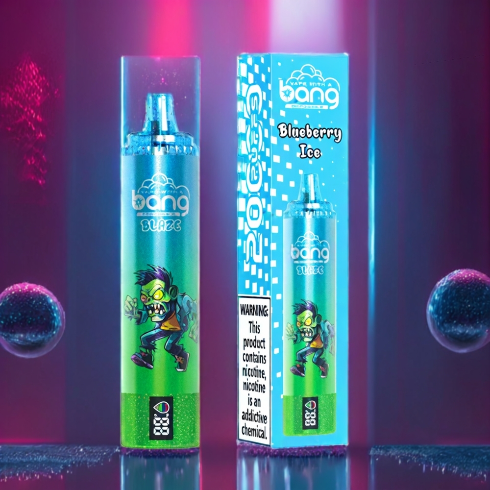 Australia Wholesale Bang Blaze Tornado 20000 Puffs Disposable Vape – Blueberry Ice (0%-5% Nicotine, Type-C Charging, Customizable Airflow)