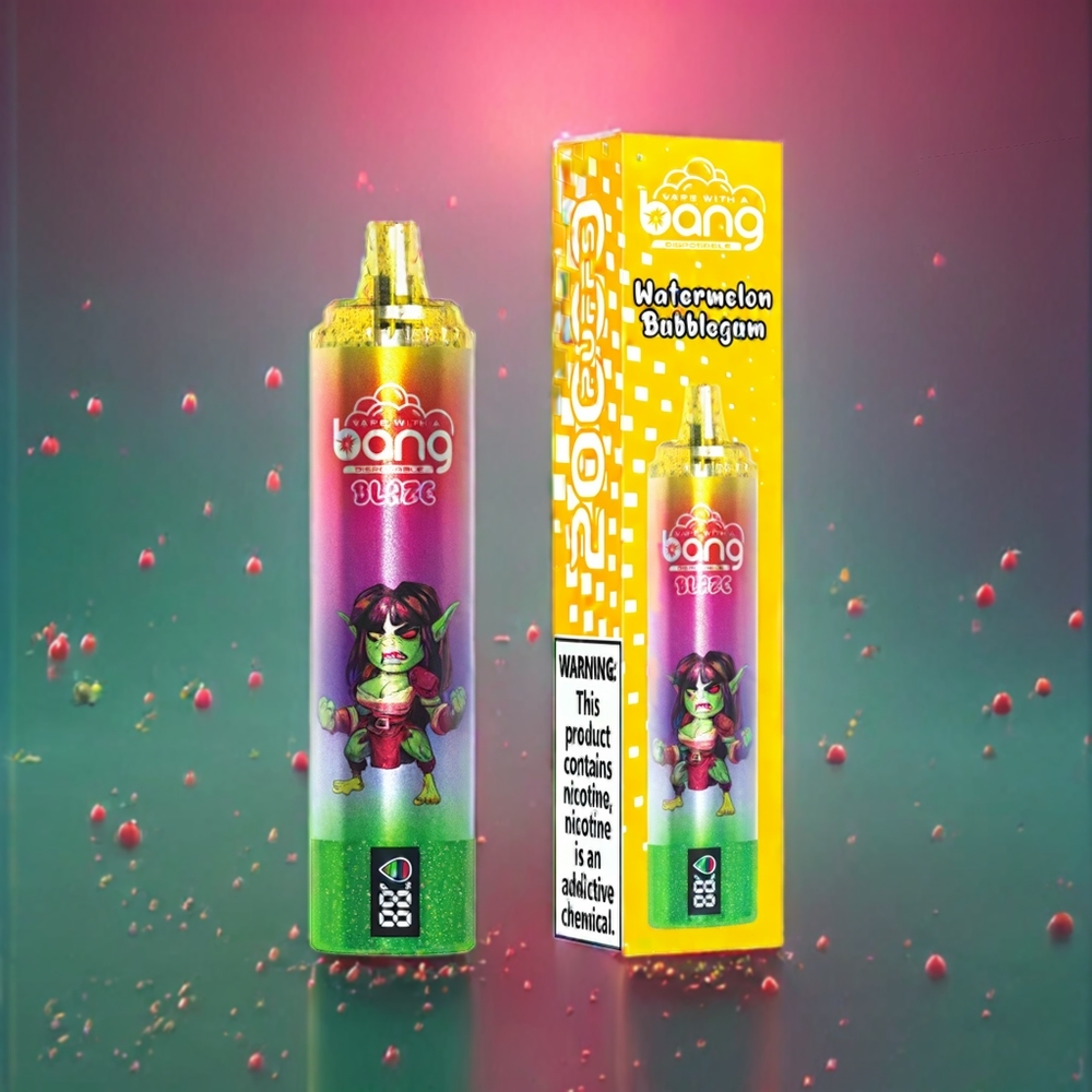 Australia Wholesale Bang Blaze Tornado 20000 Puffs Disposable Vape – Watermelon Bubblegum | Type-C Charging, Customizable Airflow, 0%-5% Nicotine