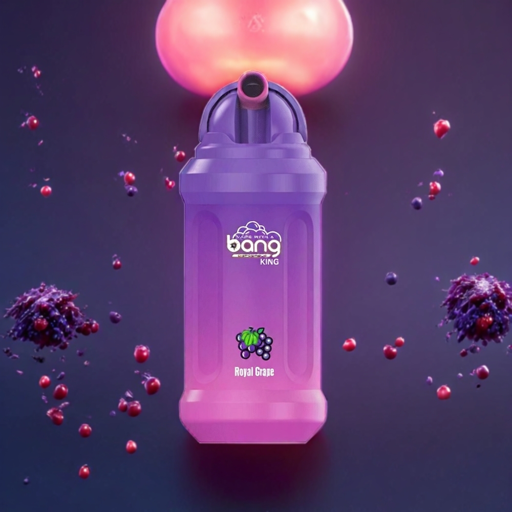 Bang King 12000 Puffs Disposable Vape – 23mL E-Liquid, 650mAh Battery, 1.2Ω Mesh Coil (0%-5% Nicotine) | Royal Grape | Australia Wholesale