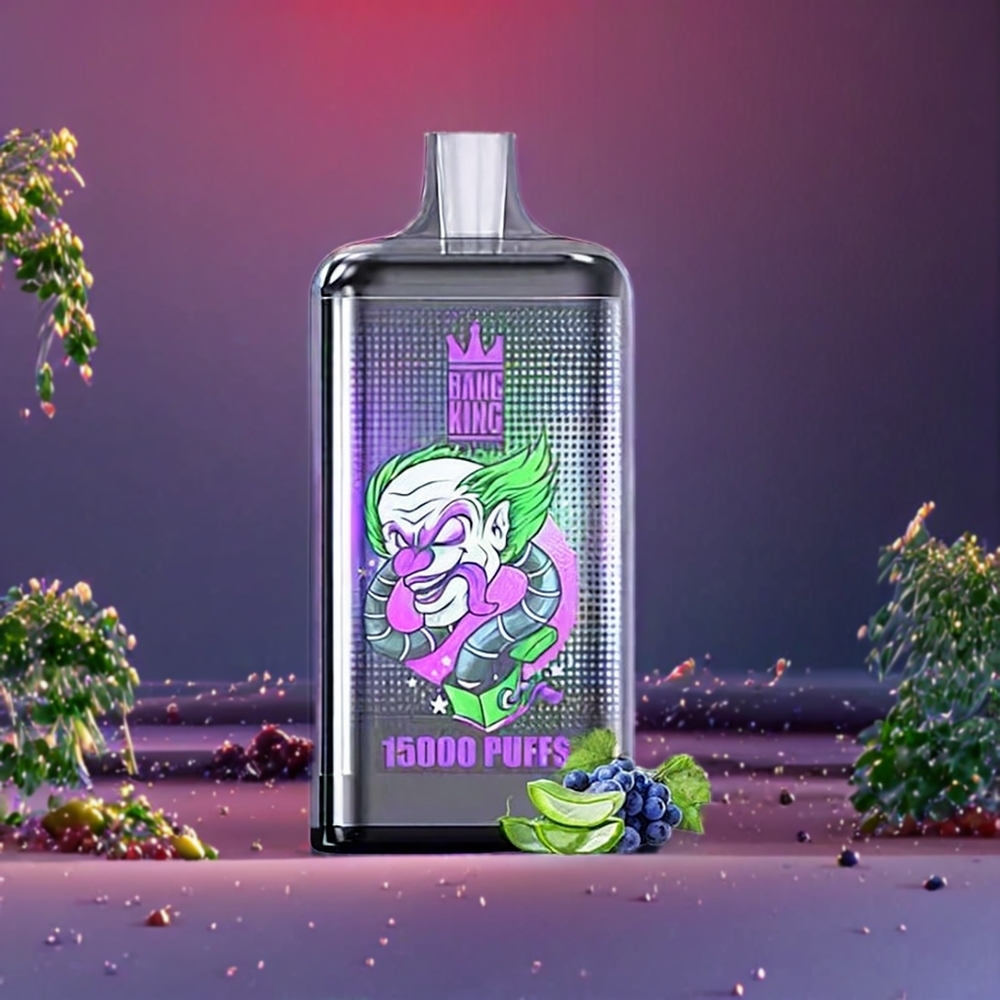 Bang King 15000 Puffs Disposable Vape – 21mL E-Liquid, 550mAh Battery (Aloe Grape) | Australia Wholesale