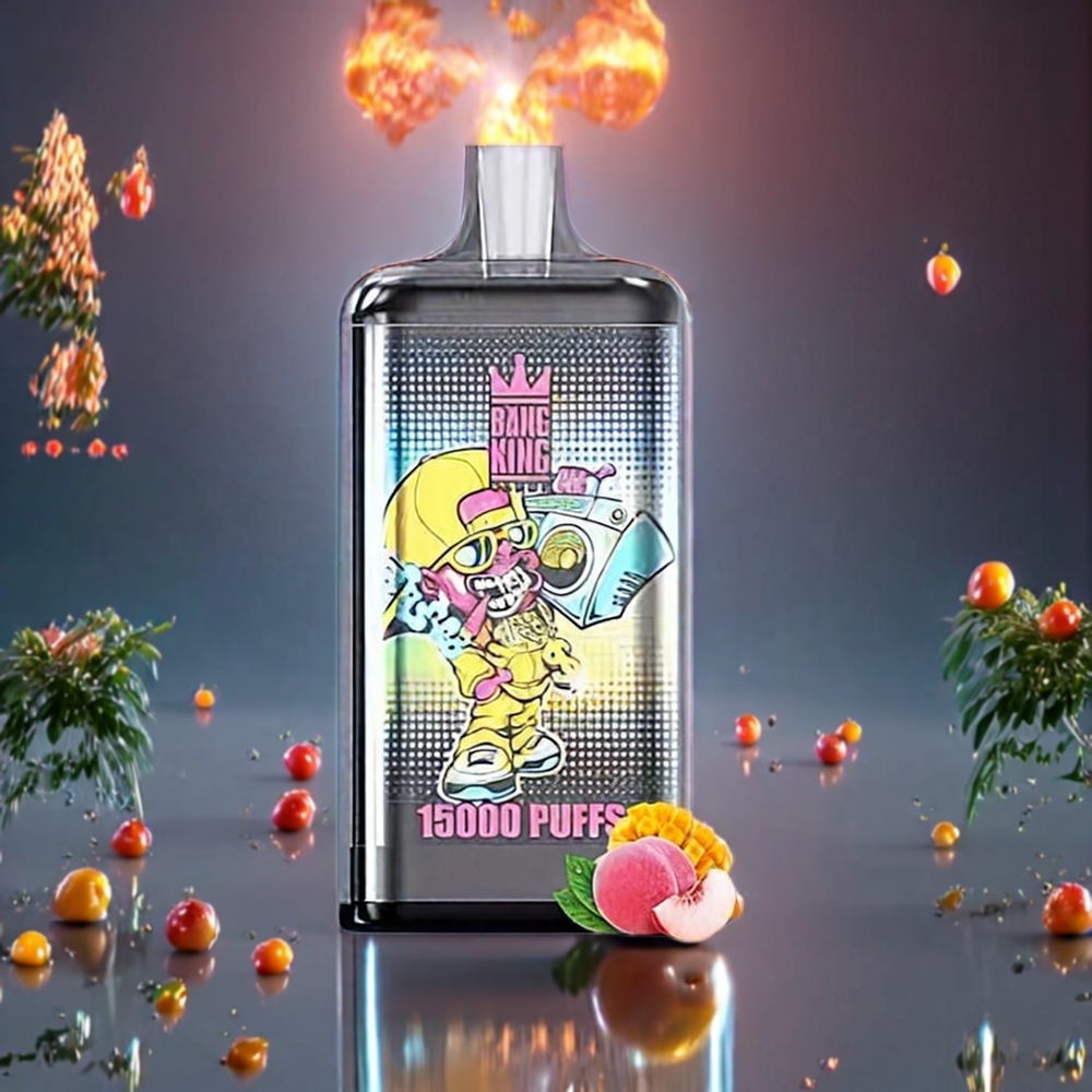 Bang King 15000 Puffs Disposable Vape – 21ml E-Liquid, 550mAh Battery (Peach Mango) | Australia Wholesale