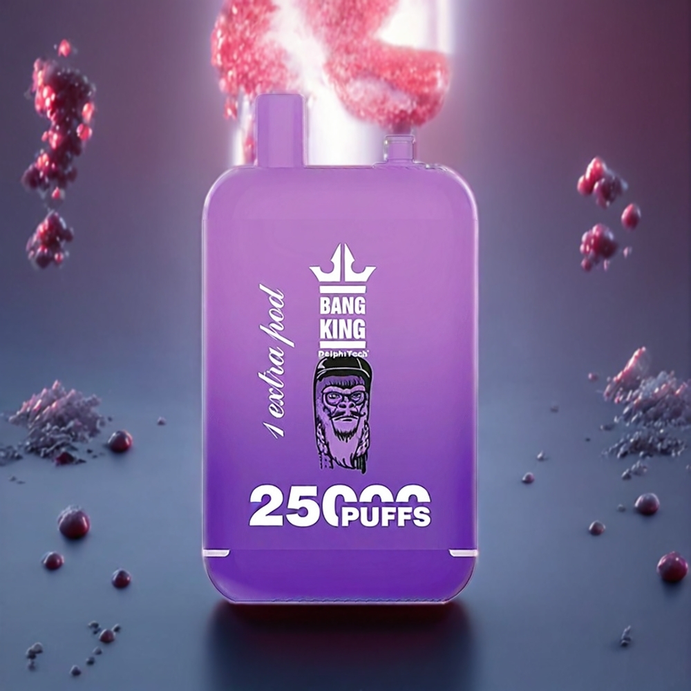 Bang King 25000 Puffs Australia Wholesale - 46ml Dual Pod System, Mesh Coil, Type-C Charging (Grape Ice)