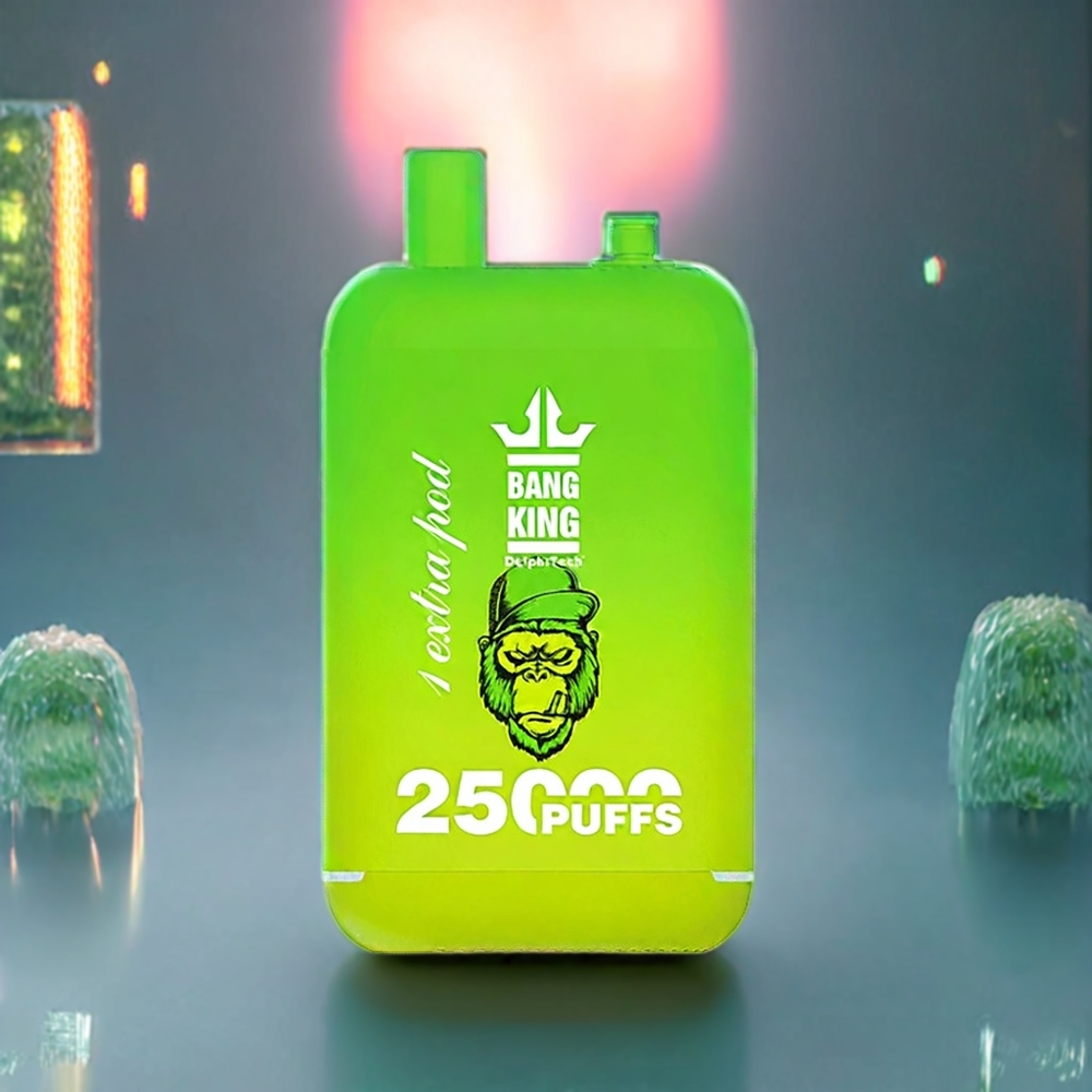 Bang King 25000 Puffs Australia Wholesale - 46ml Dual Pod System, Mesh Coil, Type-C Charging (Sour Apple Ice)
