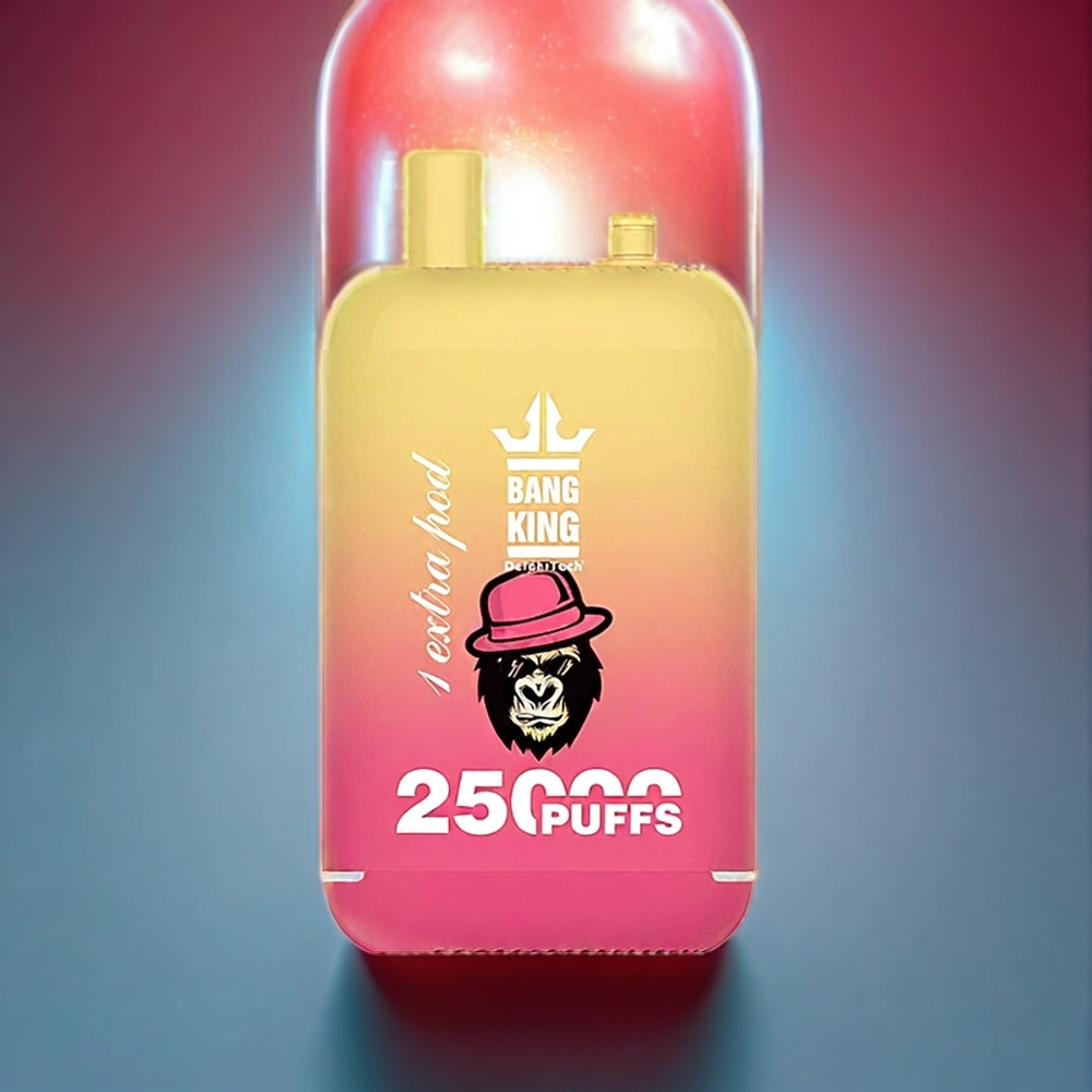 Bang King 25000 Puffs Australia Wholesale - 46ml E-Liquid, Dual Pod System, Type-C Charging, Juicy Peach Ice (0%-5% Nicotine)