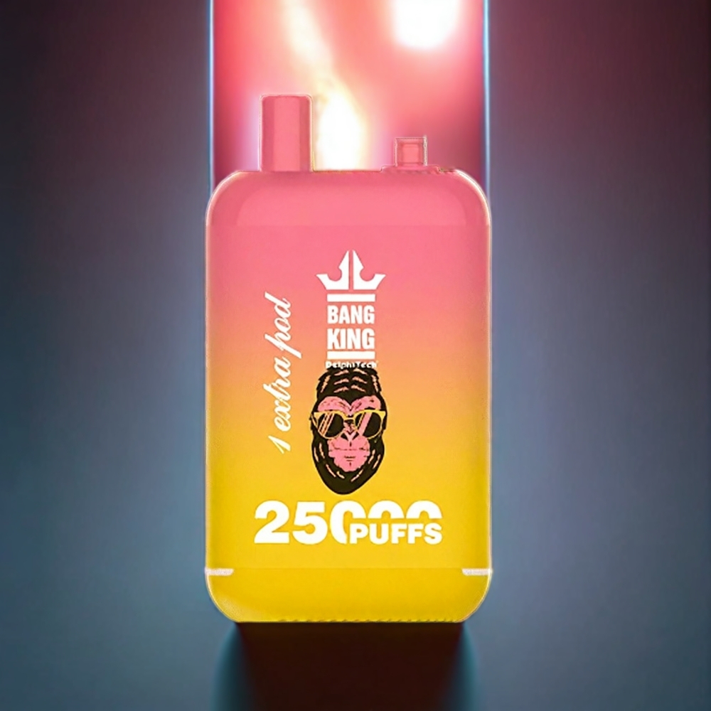 Bang King 25000 Puffs Dual Pod Disposable Vape - 46ml E-Liquid, 650mAh Battery, Peach Mango (0%/2%/3%/5% Nicotine) | Australia Wholesale