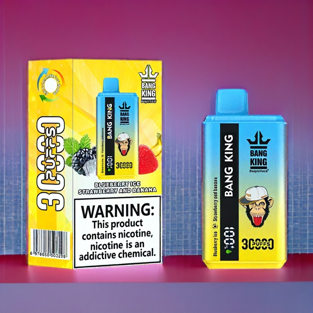 Australia Wholesale – Bang King 30000 Puffs Disposable Vape (36ml E-Liquid, 550mAh Battery, Type-C Charging) – Blueberry Ice Strawberry Banana