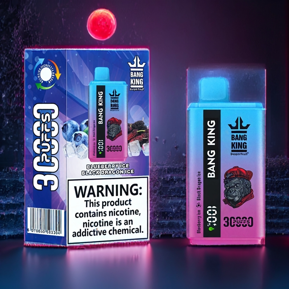 Bang King 30000 Puffs Disposable Vape – 36ml E-Liquid, 550mAh Battery, Type-C Charging (Blueberry Ice & Black Dragon Ice) | Australia Wholesale