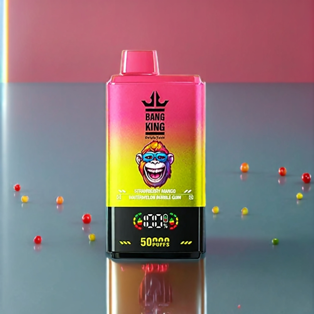 Australia Wholesale Bang King 50000 – 50ML 850mAh Mesh Coil Disposable Vape (Strawberry Mango Watermelon Bubble Gum)