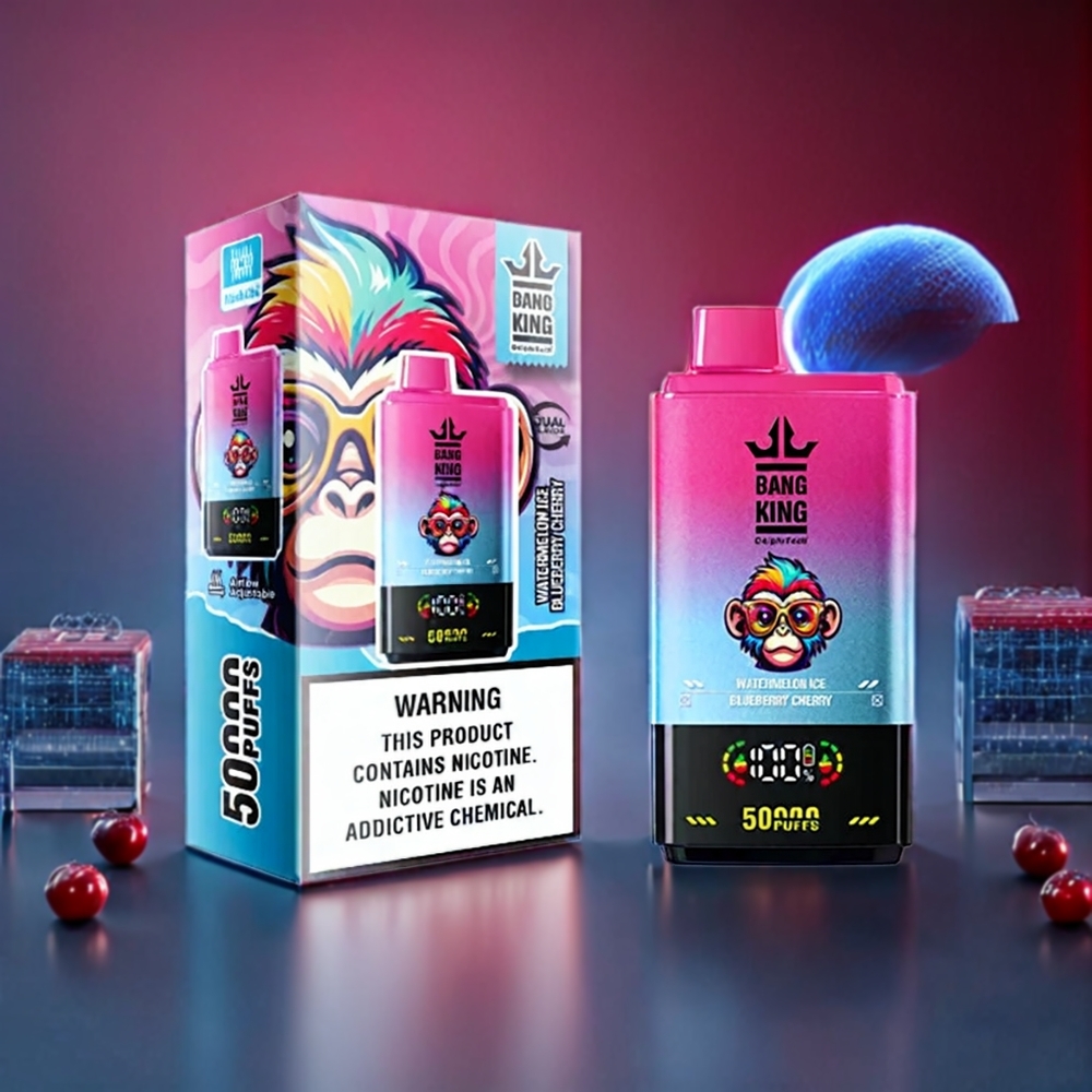 Bang King 50000 Australia Wholesale – 50ML Disposable Vape with Mesh Coil & Type-C (Watermelon Blueberry Cherry)