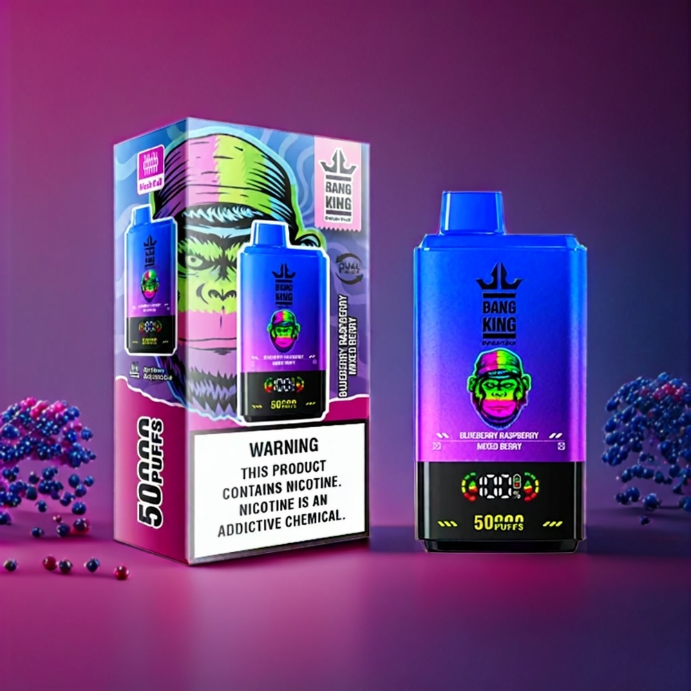 Bang King 50000 Disposable Vape – 50ML E-Liquid, 850mAh Battery, Type-C Charging | Australia Wholesale | Blueberry Raspberry Mixed Berry
