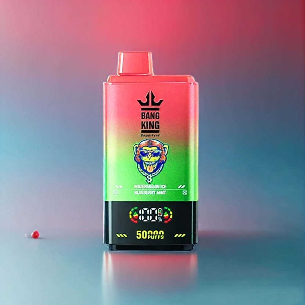 Bang King 50000 Disposable Vape – 50ML E-Liquid, 850mAh Battery, Type-C Charging | Australia Wholesale (Watermelon Ice Blueberry Mint)