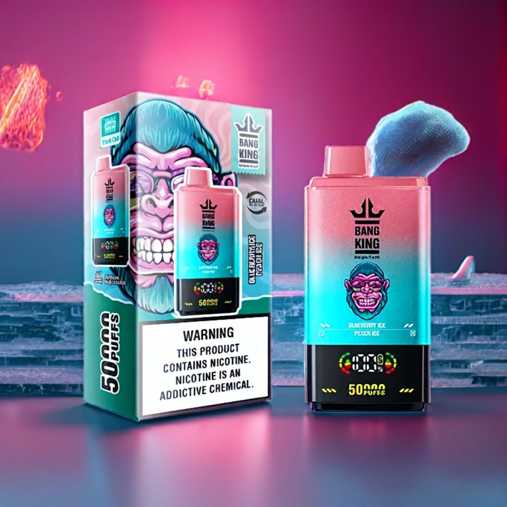 Bang King 50000 Disposable Vape – 50ml/850mAh (Blueberry Ice, Peach Ice) | Australia Wholesale