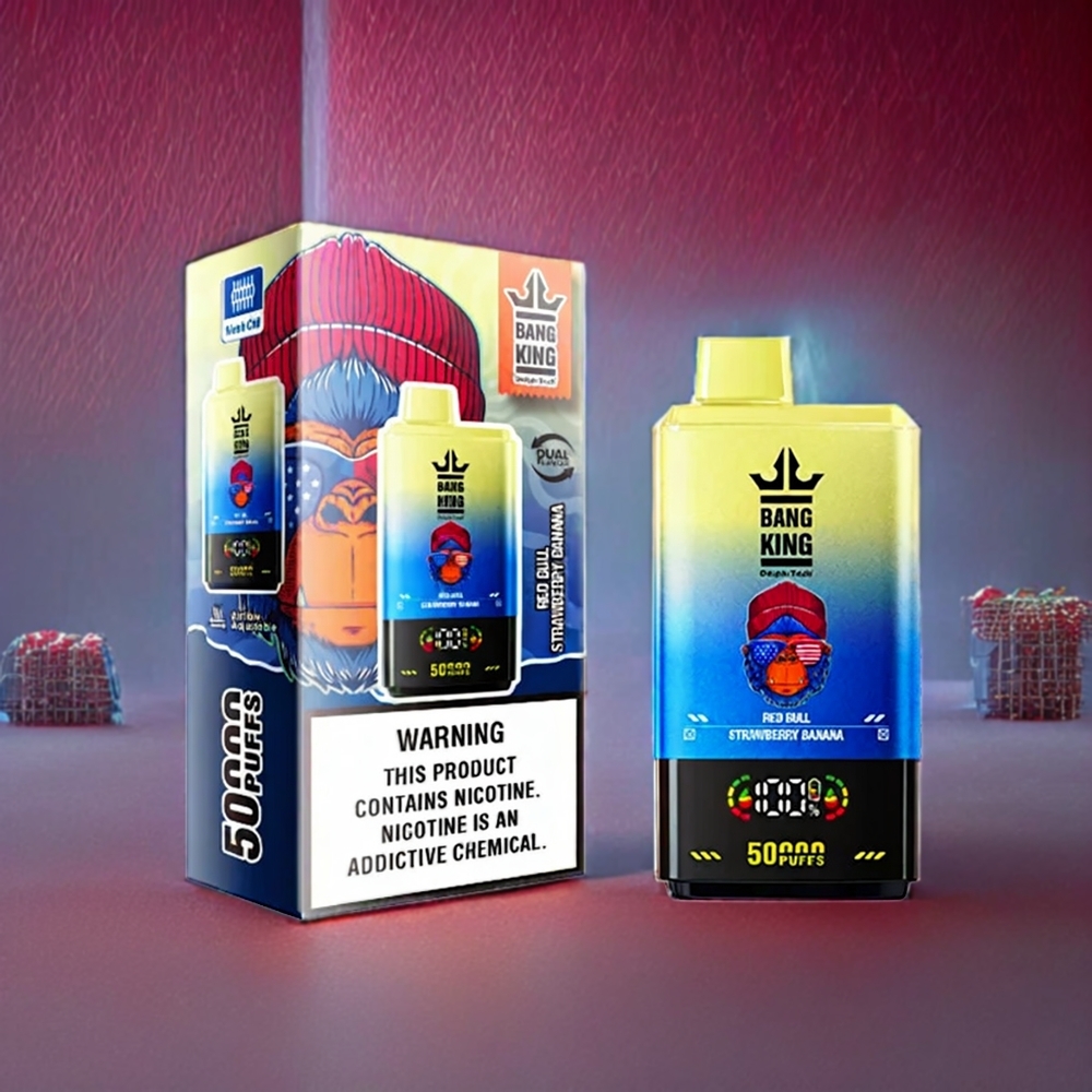 Bang King 50000 Disposable Vape – 50ml 850mAh Mesh Coil, Australia Wholesale (Red Bull Strawberry Banana)