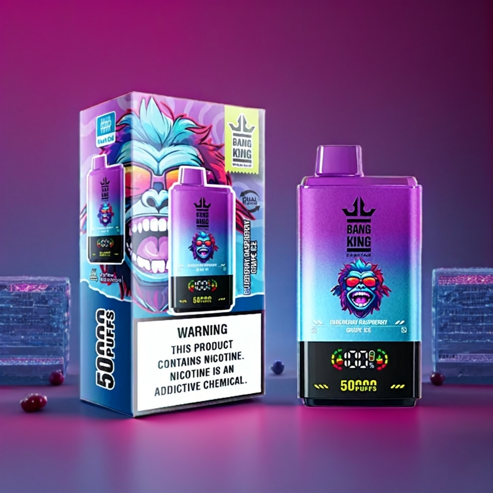 Bang King 50000 Disposable Vape – 50ml | 850mAh | Type-C | Australia Wholesale (Blueberry Raspberry Grape Ice)