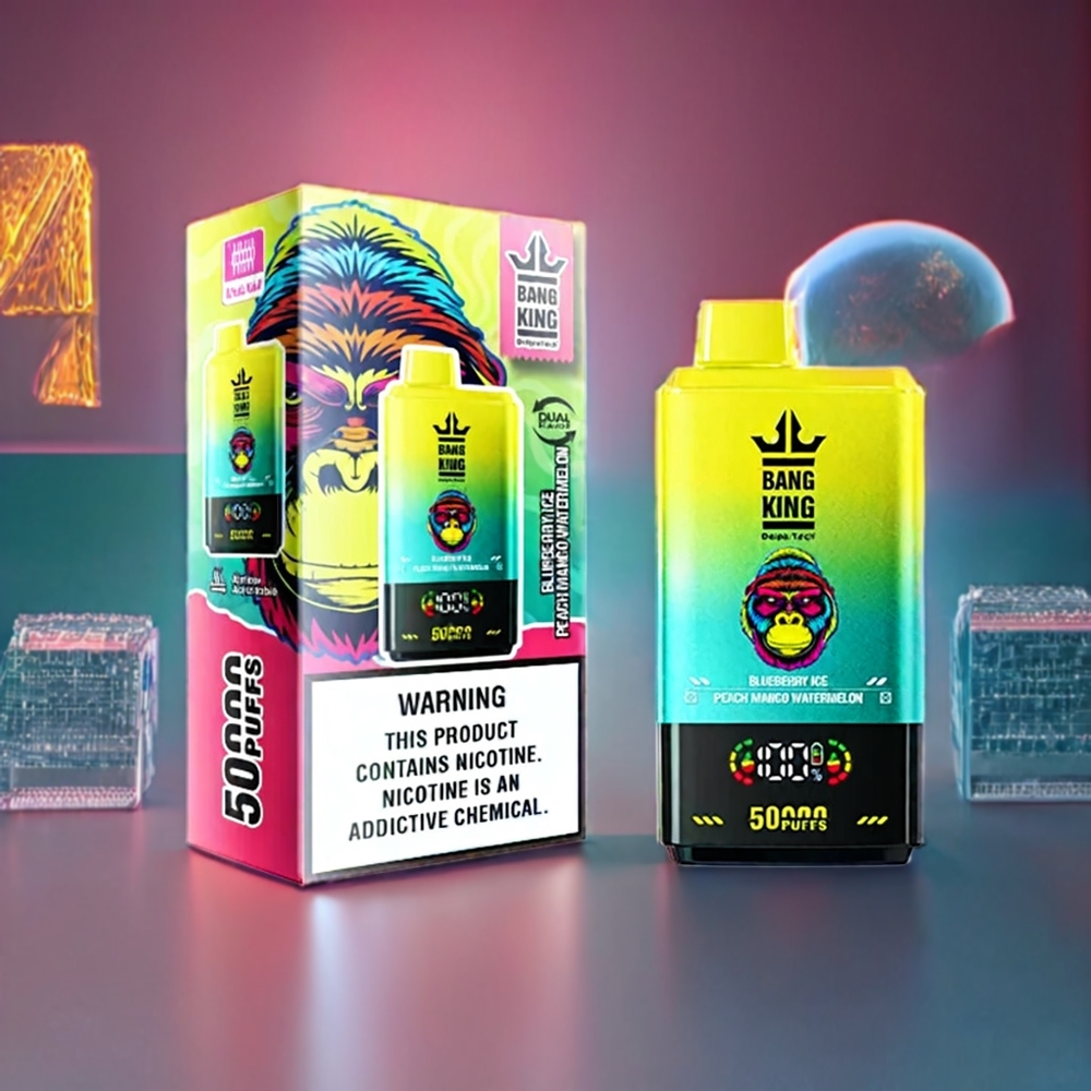 Bang King 50000 Disposable Vape – 50ml E-liquid, 850mAh Battery, Mesh Coil, Type-C Charging | Australia Wholesale | Blueberry Ice, Peach, Mango, Watermelon