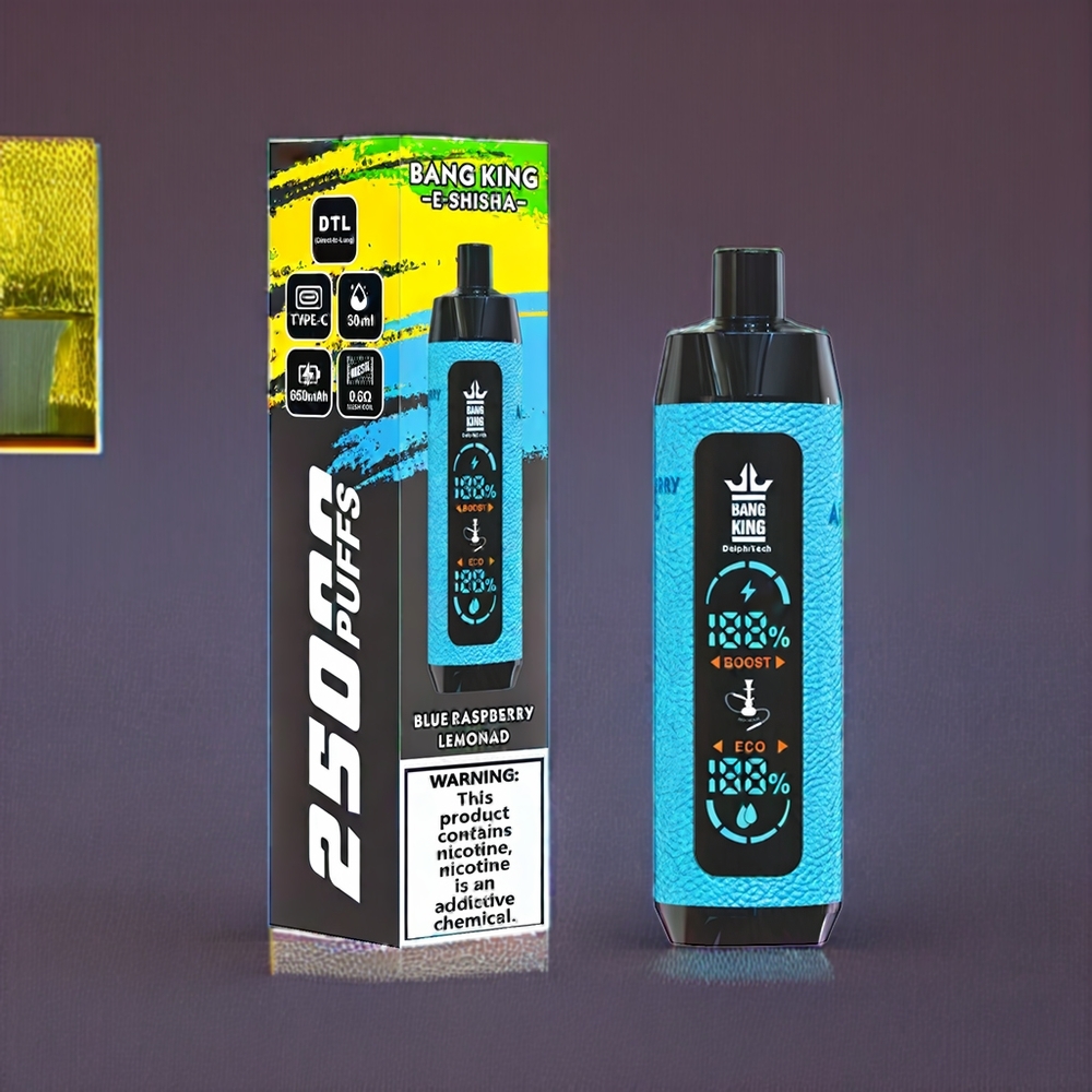 Bang King Shisha 25000 Puffs Australia Wholesale – 30ml E-Liquid, 650mAh Battery, Type-C Charging (Blue Raspberry Lemonda)