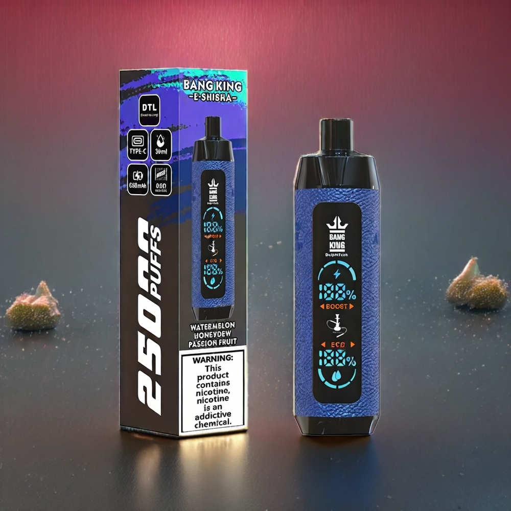 Bang King Shisha 25000 Puffs Disposable Vape – 30ml E-Liquid, 650mAh Battery, Type-C Charging (Watermelon Honeydew Passion Fruit) | Australia Wholesale