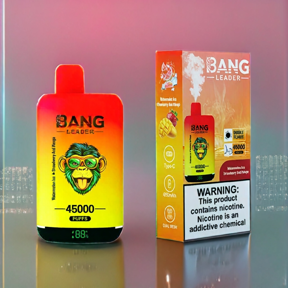 Australia Wholesale – Bang Leader 45000 Puffs Disposable Vape (Dual Flavor, Smart Screen, 0%-5% Nicotine) – Watermelon Ice Strawberry Mango