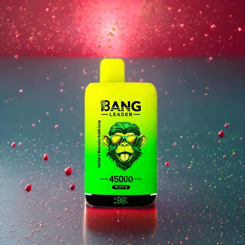 Australia Wholesale Bang Leader 45000 Puffs Disposable Vape – Smart Screen, Dual Flavor (Red Bull Watermelon Bubble Candy), 0%-5% Nicotine, Type-C Charging