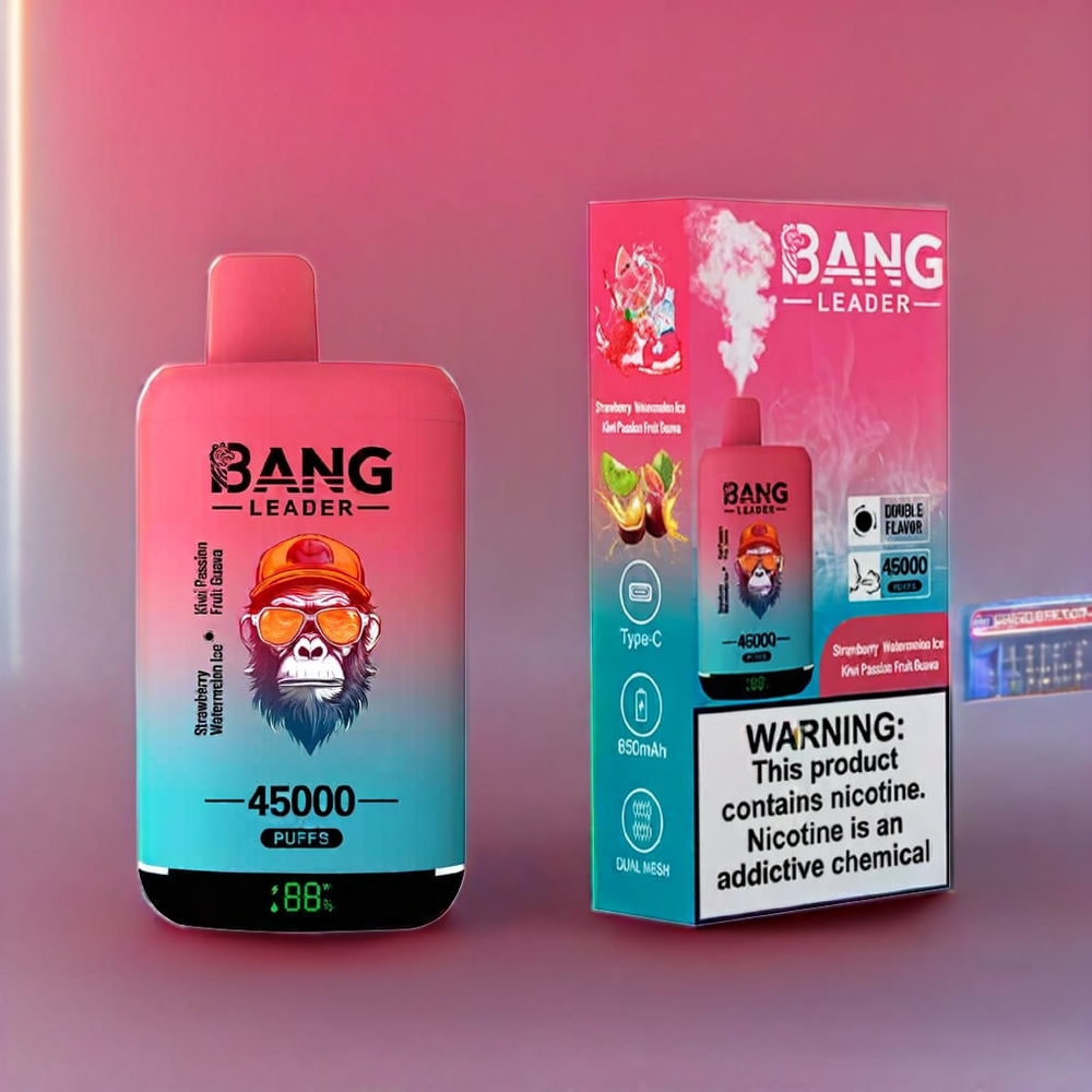 Bang Leader 45000 Puffs Disposable Vape – Dual Flavor, Smart Screen, Type-C USB | Australia Wholesale
