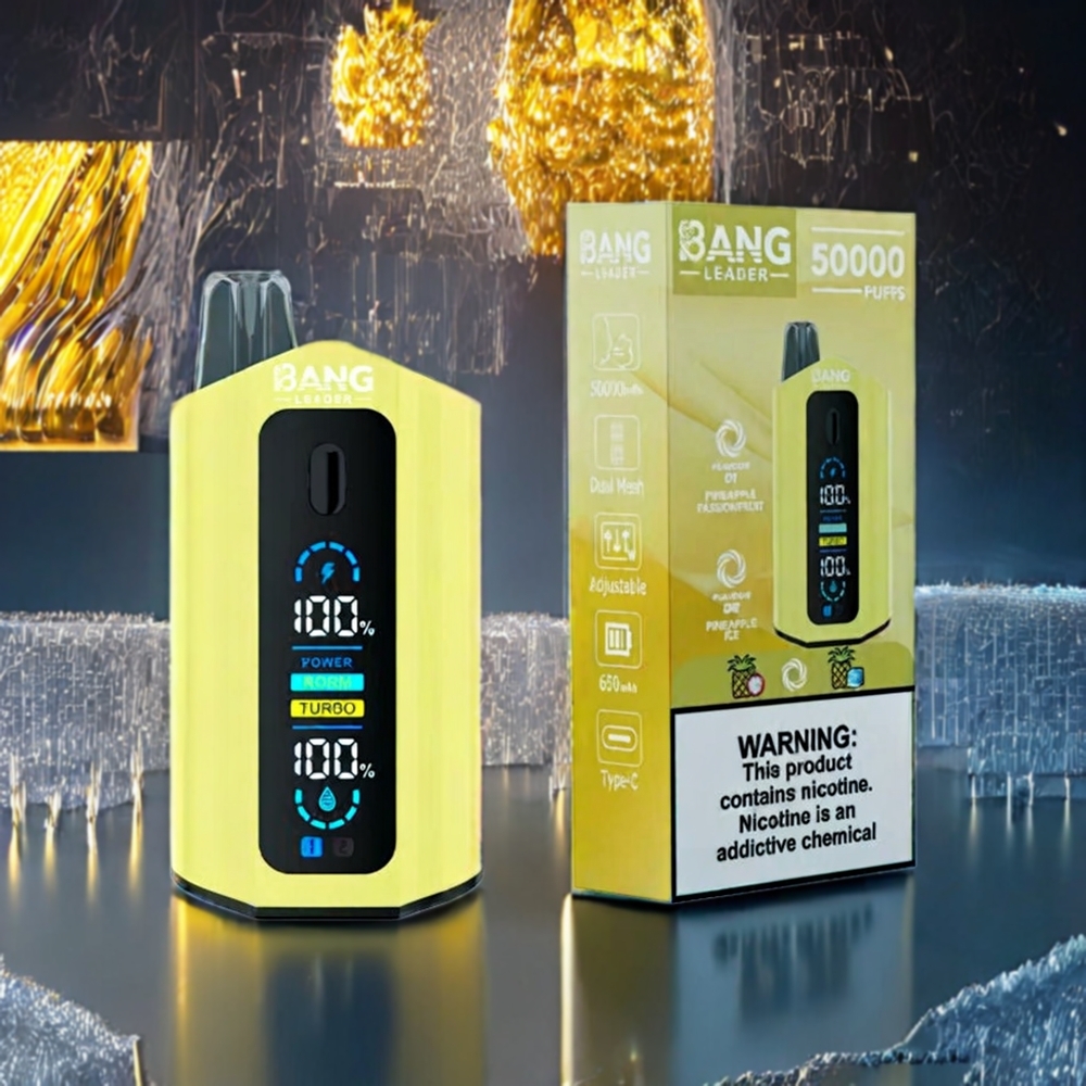 Australia Wholesale Bang Leader 50000 Puffs Disposable Vape – 13400mAh Battery, 36mL E-Liquid, 2-in-1 Pineapple Passionfruit Ice