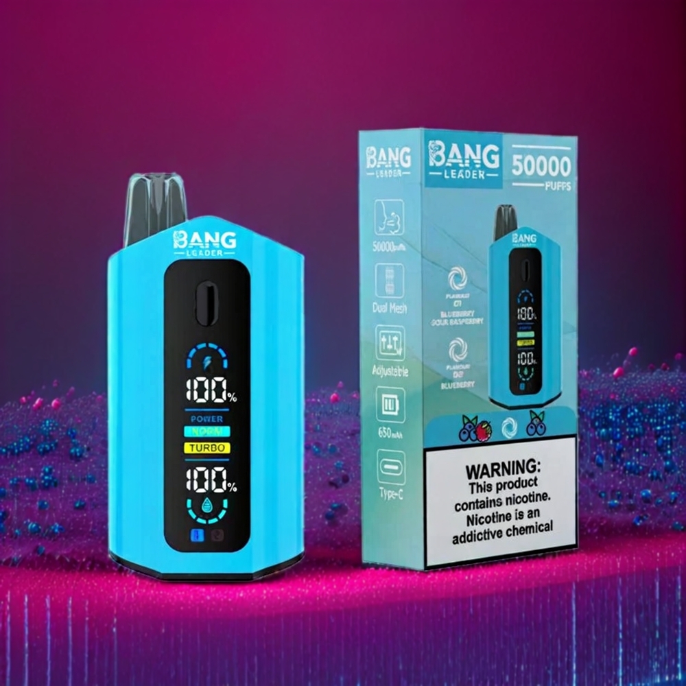 Australia Wholesale Bang Leader 50000 Puffs Disposable Vape - 13400mAh Battery, 36ml E-Liquid, 2-in-1 Blueberry Sour Raspberry