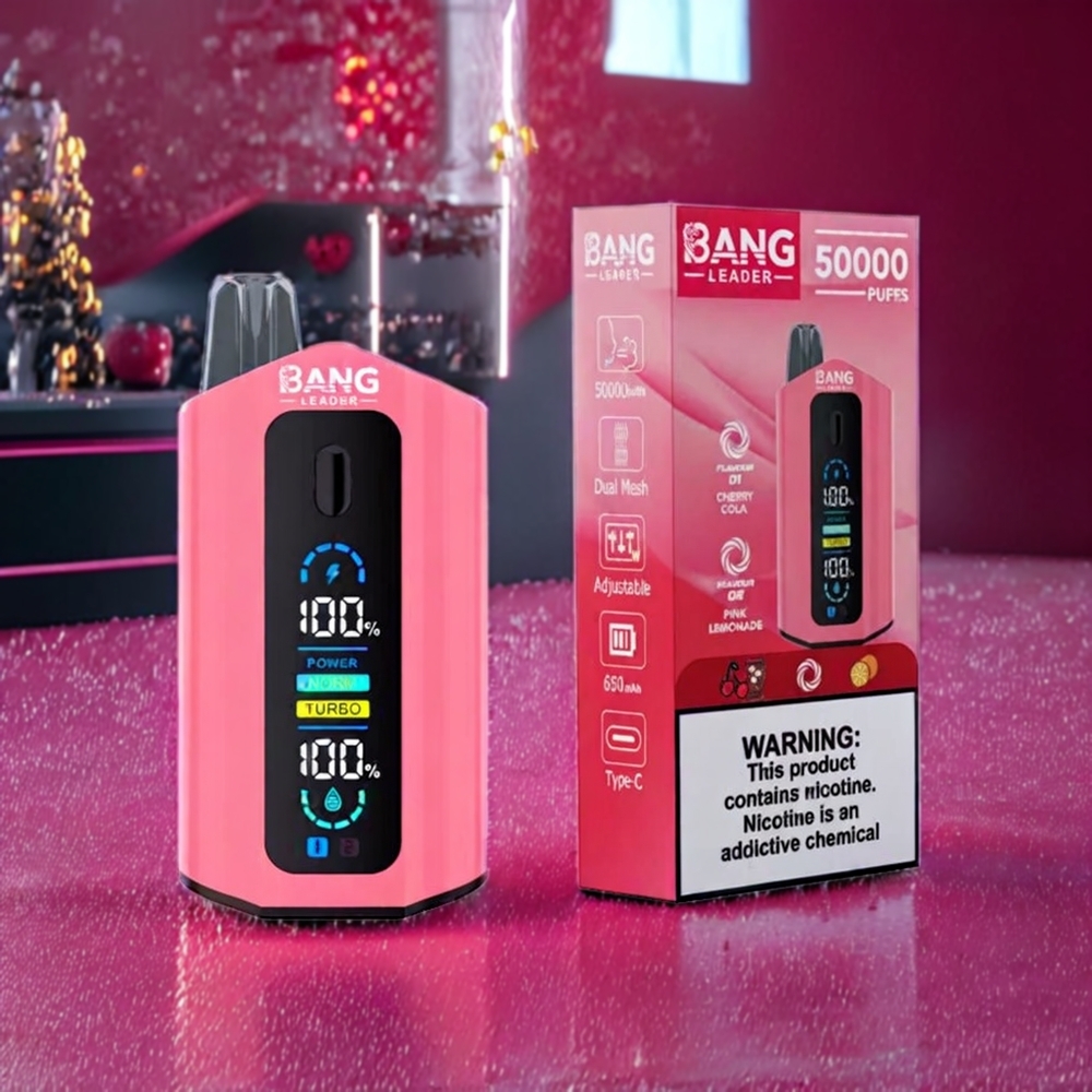 Bang Leader 50000 Puffs Disposable Vape – 13400mAh Battery & 2-in-1 Flavors | Australia Wholesale (Cherry Cola Pink Lemonade)