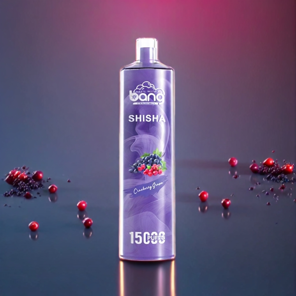 Australia Wholesale Bang Shisha 15000 Puffs Disposable Vape – 23mL E-liquid, Type-C Charging, 600mAh Battery (Cranberry Grape)