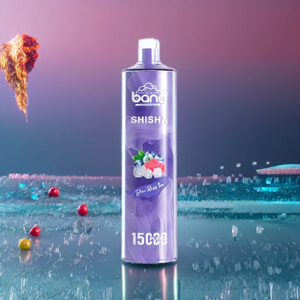 Bang Shisha 15000 Puffs Disposable Vape – 23ml E-liquid, Type-C Charging, Australia Wholesale (Blue Razz Ice)