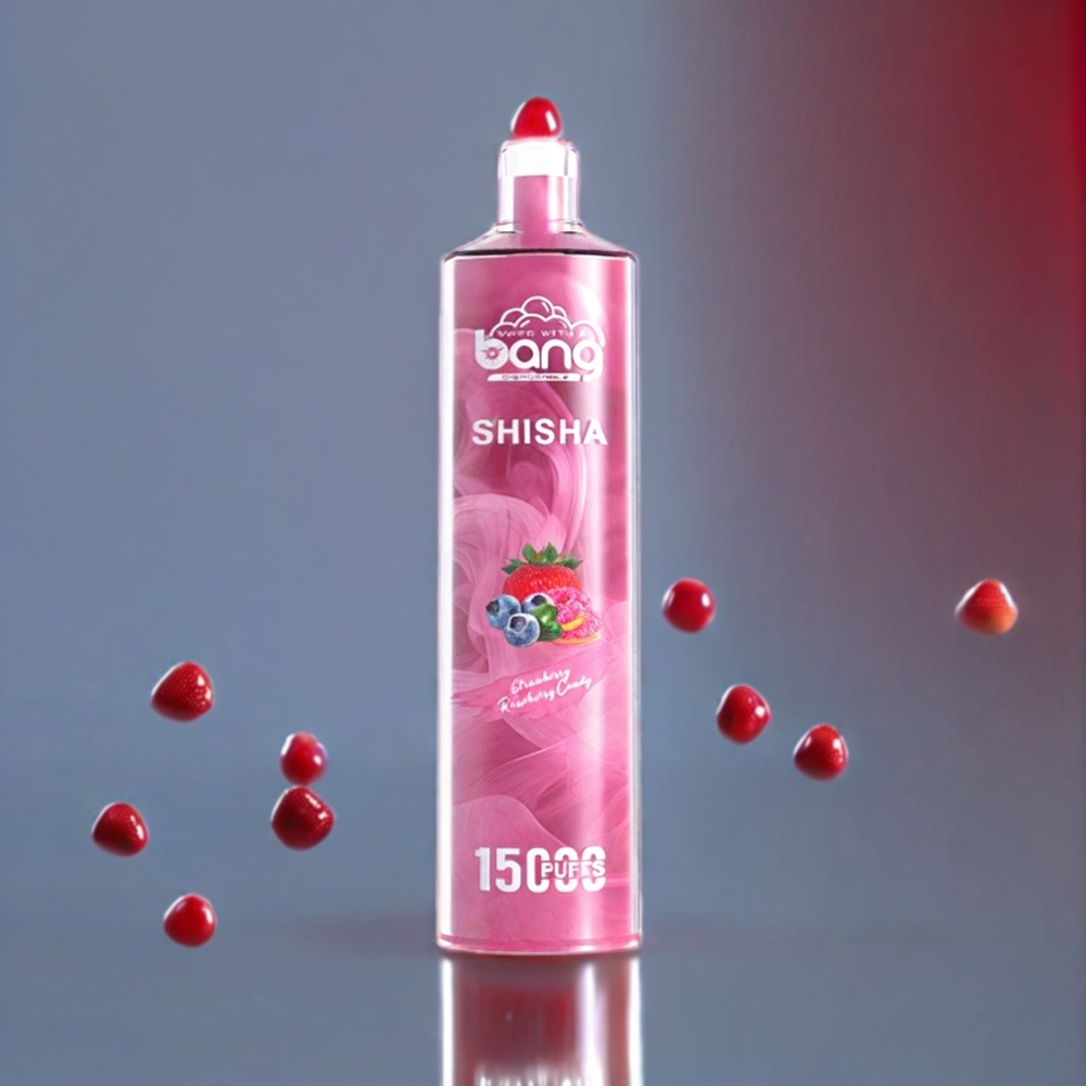 Bang Shisha 15000 Puffs Disposable Vape – Strawberry Raspberry Candy | 23mL E-liquid, Type-C Charging, DTL Tech | Australia Wholesale