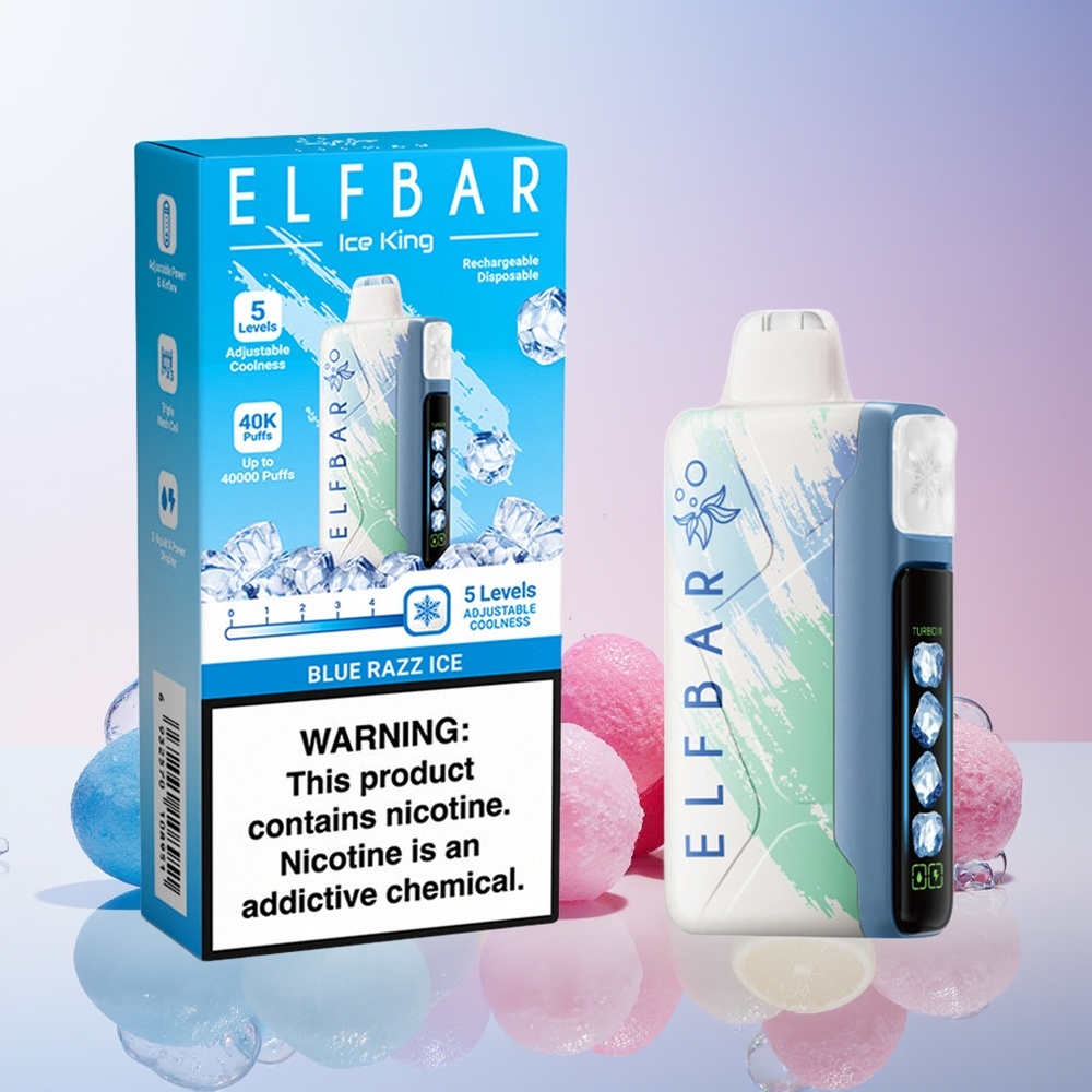 Elf Bar Ice King 40000 Puffs Disposable Vape – 20mL E-Liquid, 5% Nicotine, Rechargeable, Australia Wholesale (Blue Razz Ice)