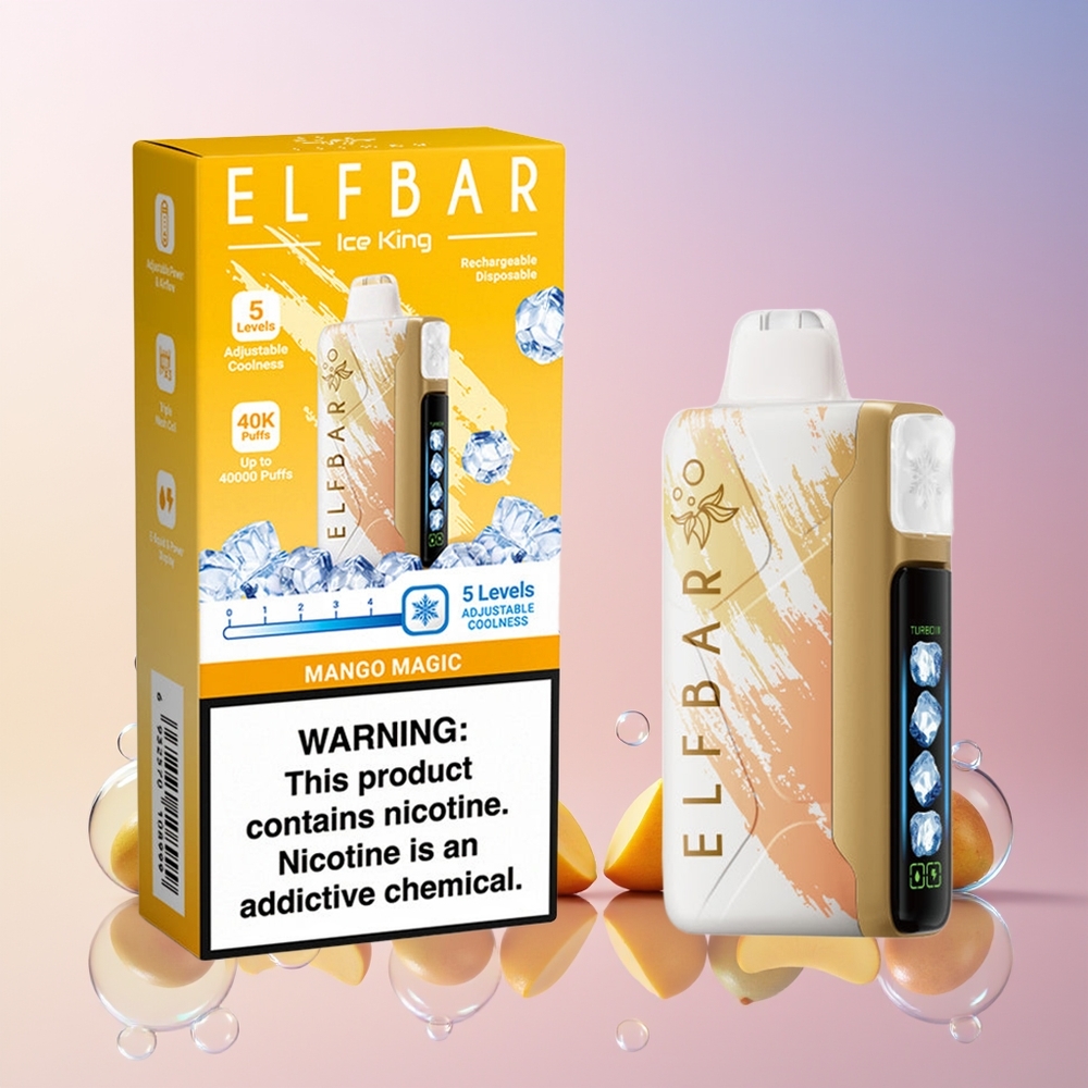 Elf Bar Ice King 40000 Puffs Disposable Vape – 20ml | 5% Nicotine | Rechargeable | Australia Wholesale | Mango Magic