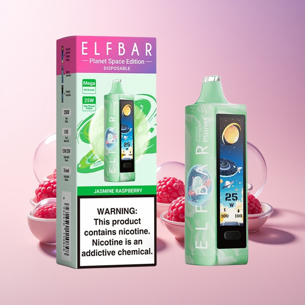Elf Bar Planet 25000 Puffs Disposable Vape – 5% Nicotine, 18ml E-Liquid, Rechargeable (Australia Wholesale) Jasmine Raspberry