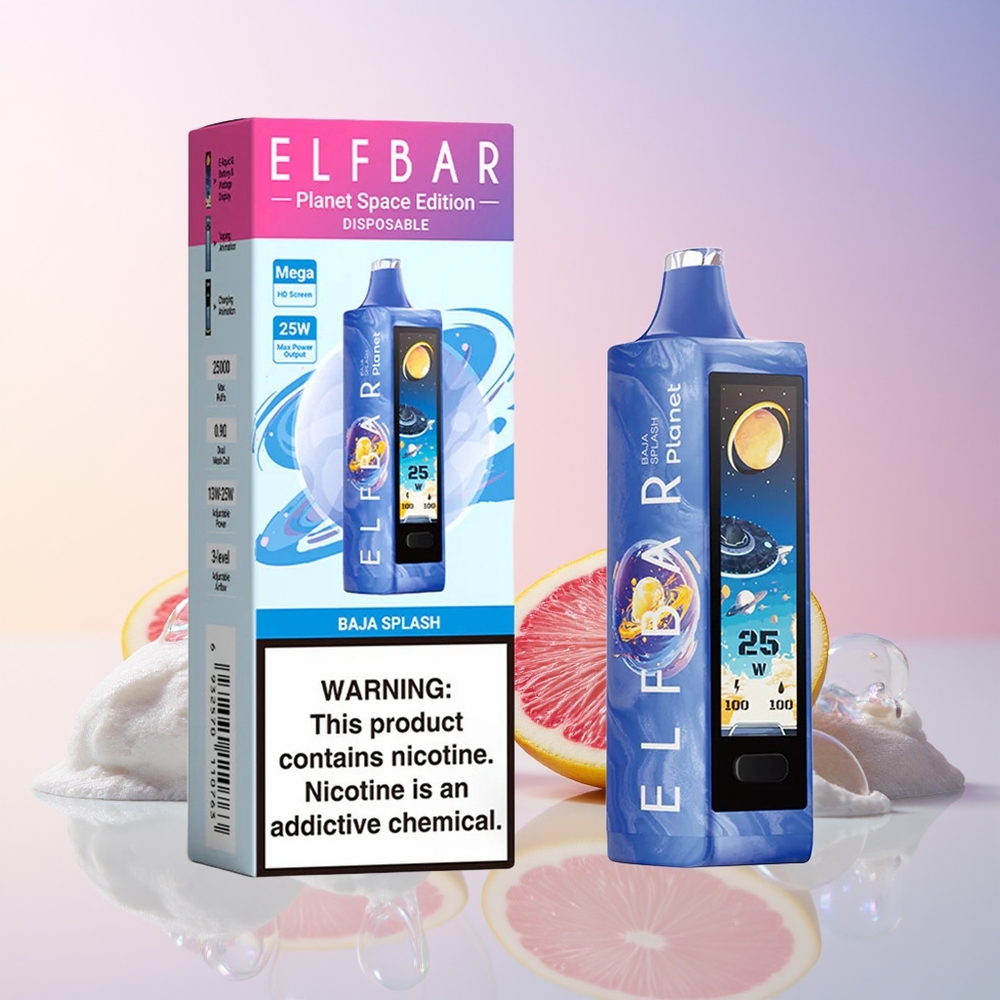 Elf Bar Planet 25000 Puffs Disposable Vape – 5% Nicotine, 18ml E-liquid, Rechargeable (Australia Wholesale) – Baja Splash