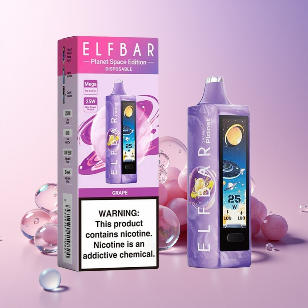 Elf Bar Planet 25000 Puffs Disposable Vape – 5% Nicotine, 18ml E-liquid, Rechargeable (Australia Wholesale) Grape