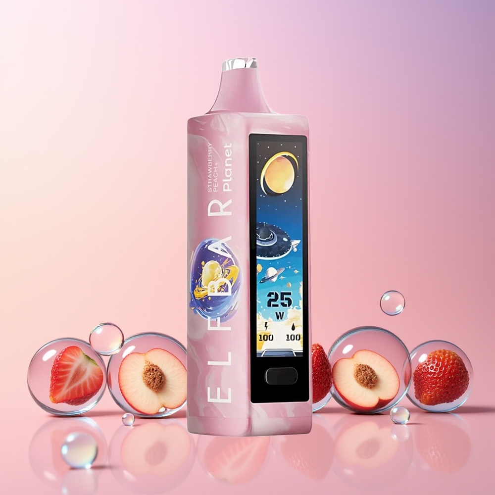 Elf Bar Planet 25000 Puffs Disposable Vape – 5% Nicotine, 18ml, Rechargeable, Mesh Coil, Strawberry Peach+ (Australia Wholesale)