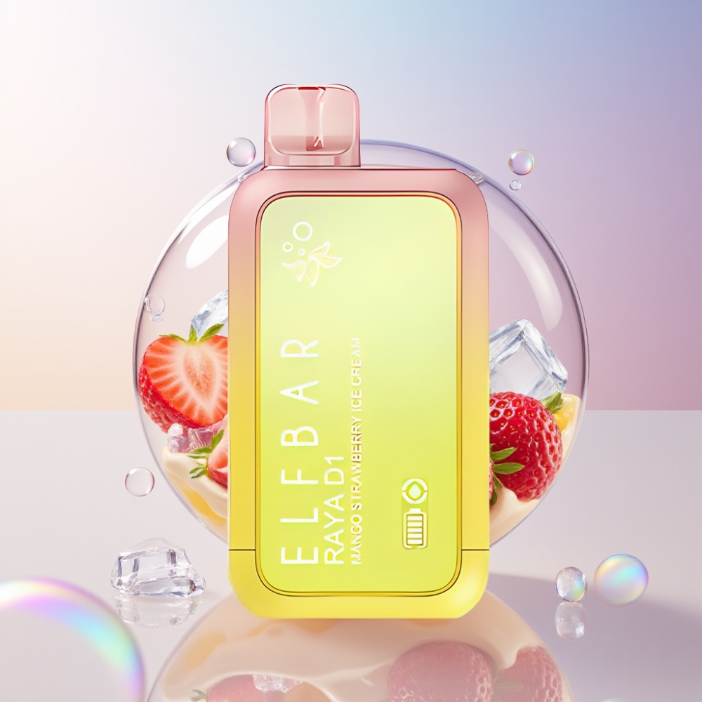 Elf Bar Raya D1 13000 Puffs 18ml 650mAh Rechargeable Australia Wholesale Disposable Vape Mango Strawberry Ice Cream