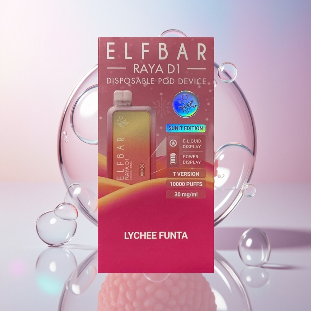 Elf Bar Raya D1 Australia Wholesale 13000 Puffs 18ml 5% Nicotine Disposable Vape Lychee Funta