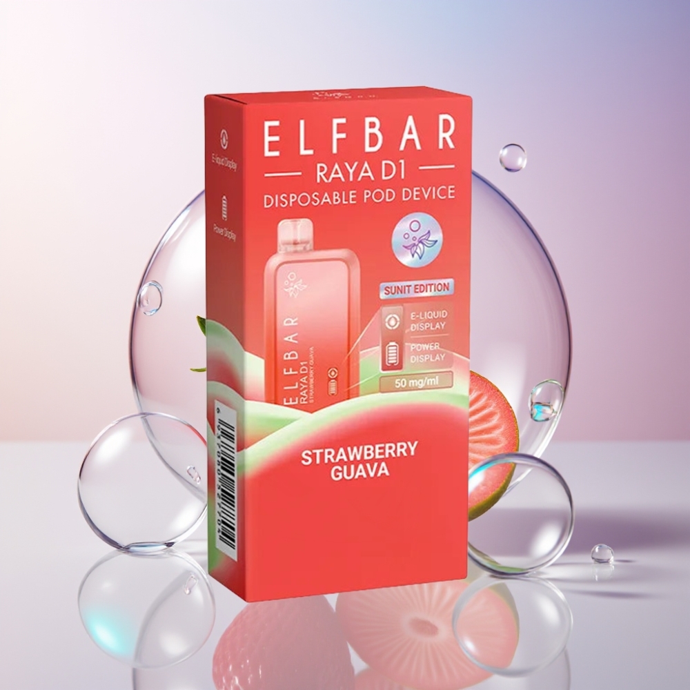 Elf Bar Raya D1 Australia Wholesale 13000 Puffs 18ml 5% Nicotine Disposable Vape Strawberry Guava
