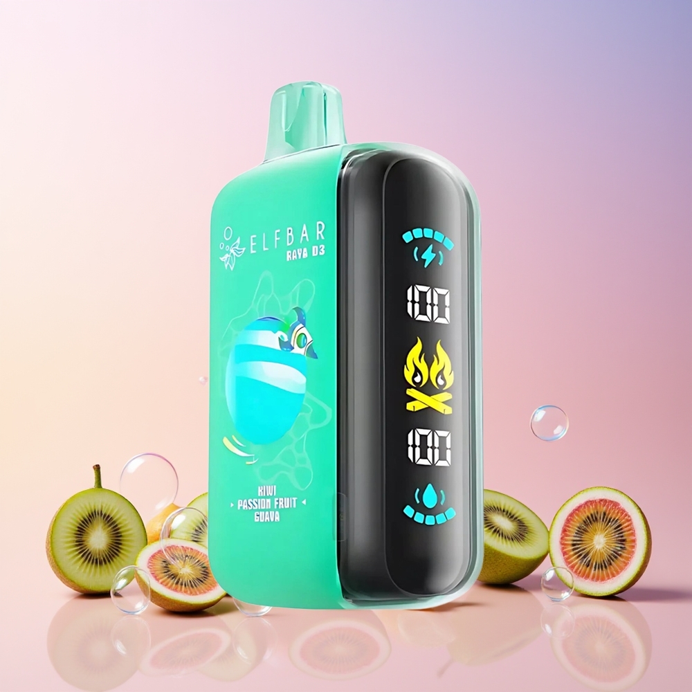 ELF BAR RAYA D3 25000 Puffs Australia Wholesale – Rechargeable 850mAh, 23mL Pre-Filled, 5% Nicotine, Kiwi Passion Fruit Guava