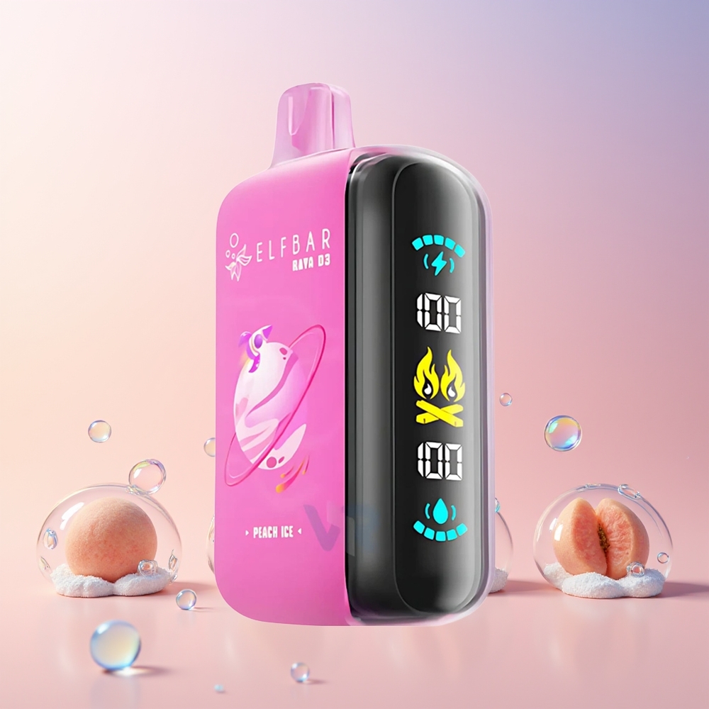 ELF BAR RAYA D3 Australia Wholesale – 25K Puffs, 23mL Pre-Filled, 5% Nicotine, Rechargeable (Peach Ice)