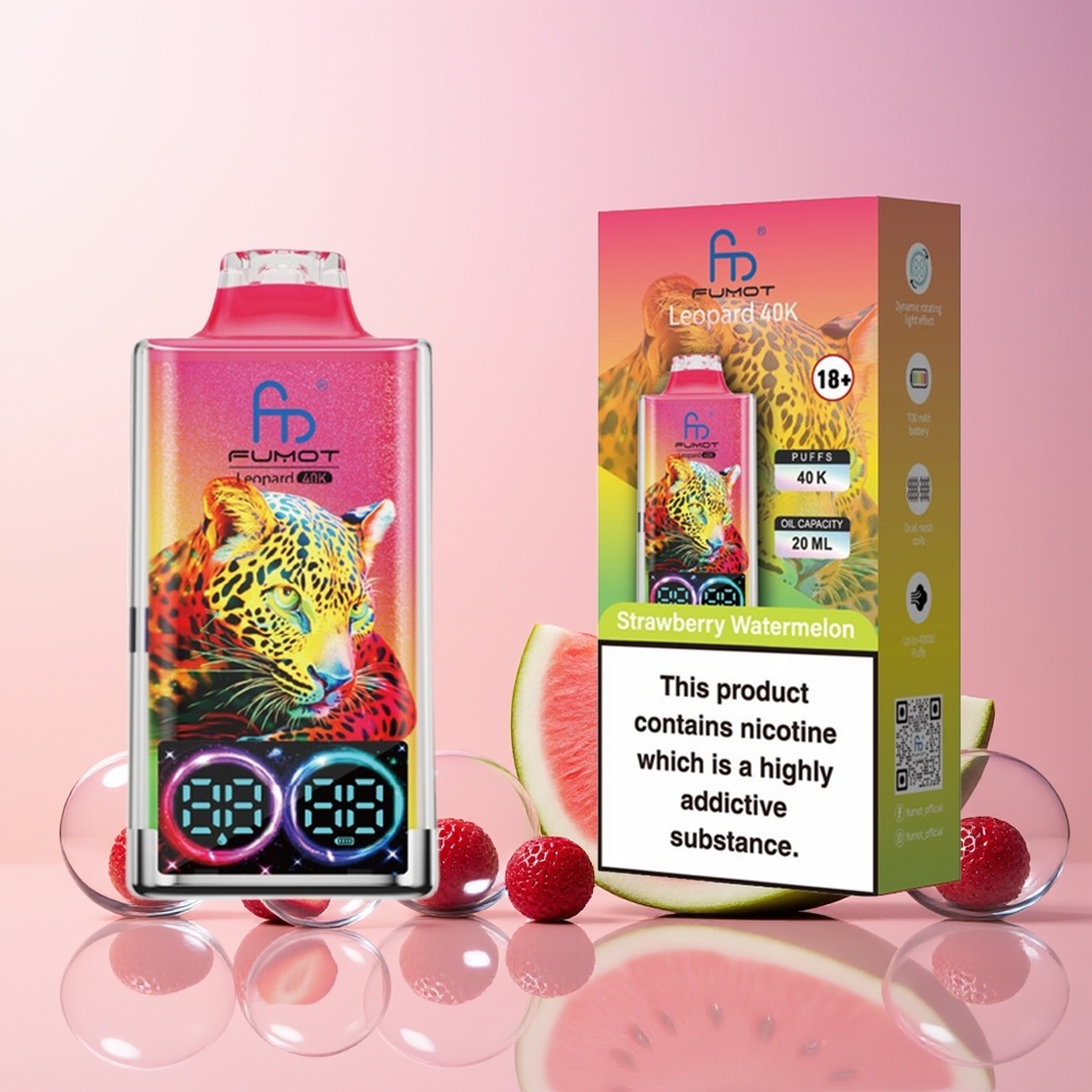 Fumot Leopard 40K Puffs Disposable Vape – 5% Nicotine, 700mAh, Type-C Charging | Australia Wholesale (Strawberry Watermelon)